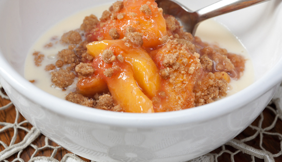 Peach Crisp with Cinnamon-Graham Streusel - Wheat Recipes