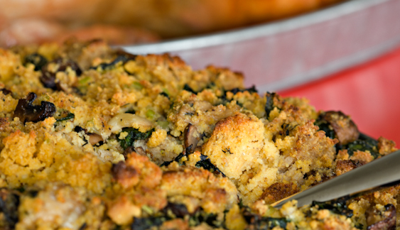 Maple Cornbread Dressing with Clams - Homemade in Astoria